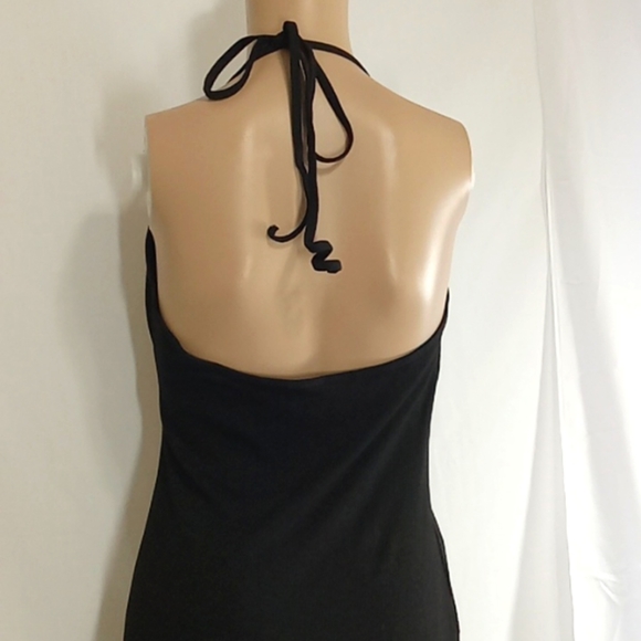 HALARA MEDIUM Long DRESS Women New Black Ribbed Casual Party Cocktail zz - Picture 3 of 6